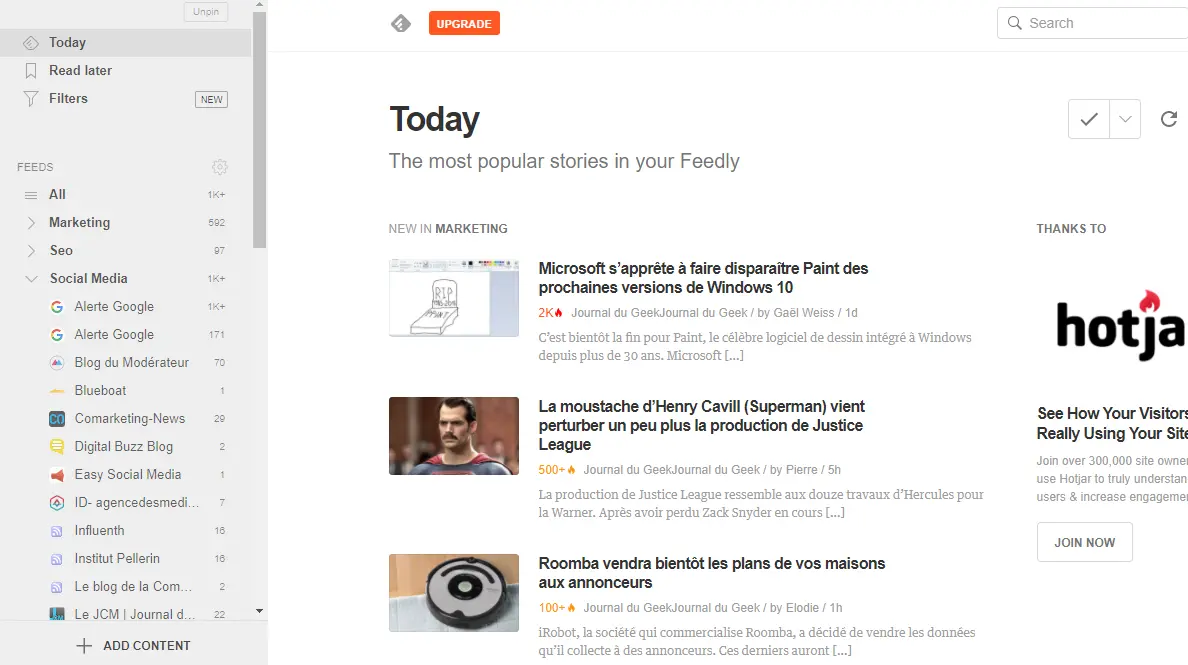 Veille : Feedly