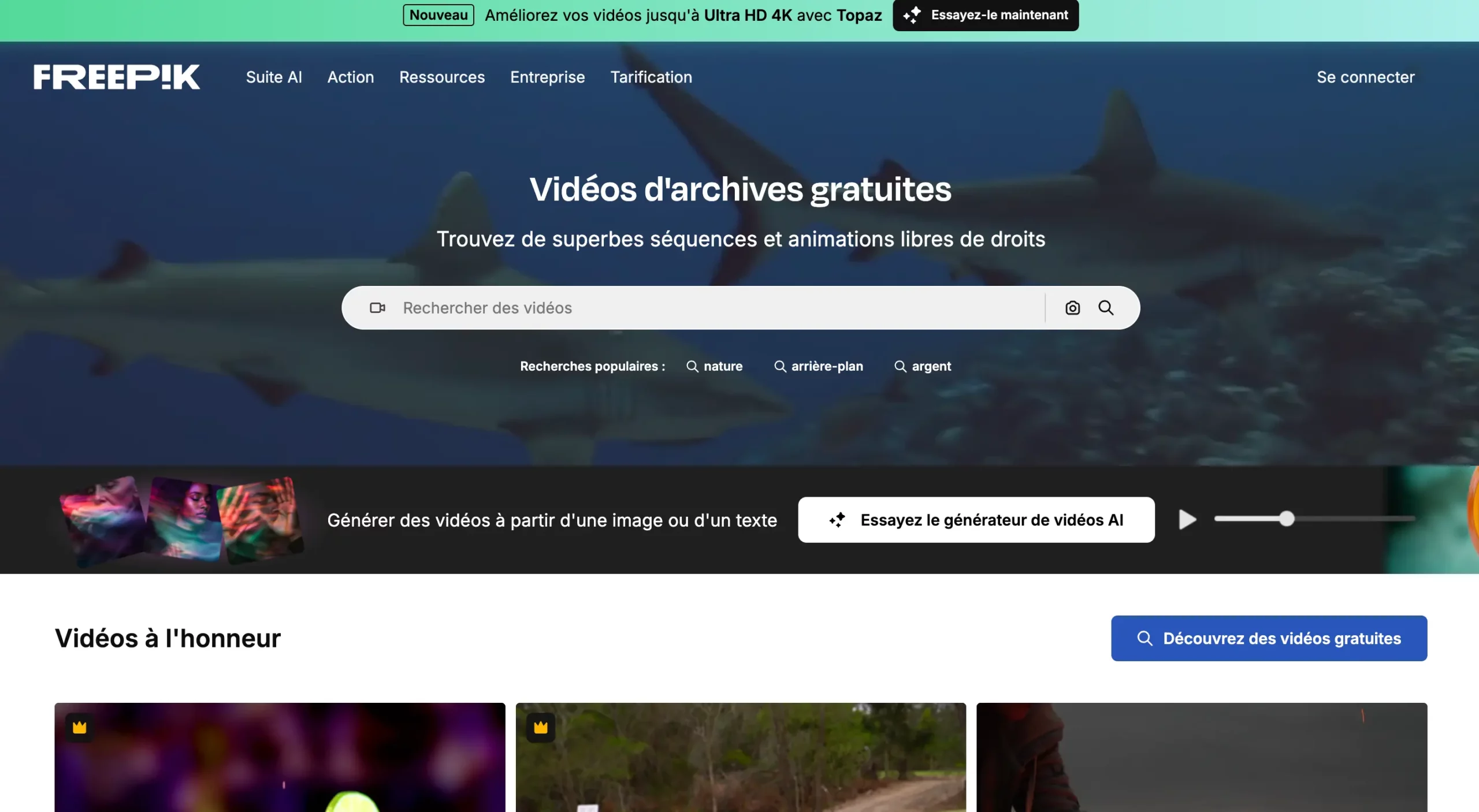 Freepik banque de vidéos libres de droits