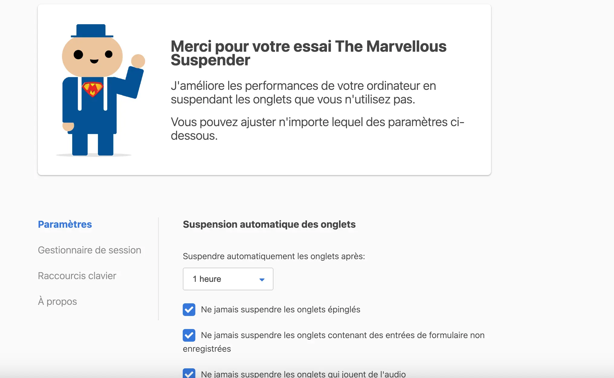 The Marvellous Suspender : mettez en veille vos onglets automatiquement