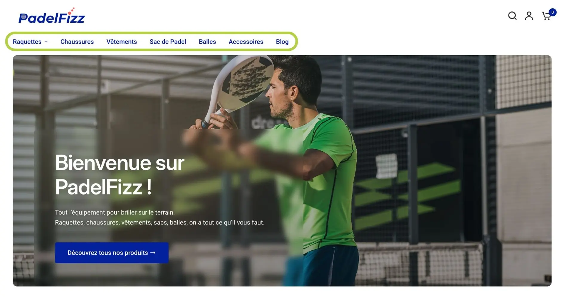 PadelFizz e-commerce